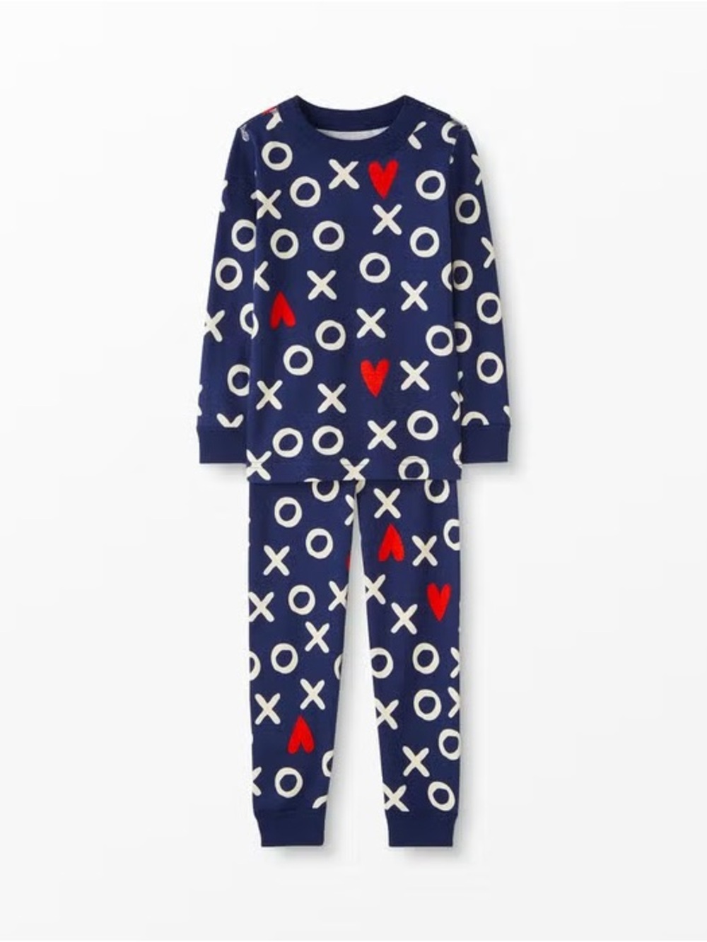 Hanna Andersson Kids Navy Blue" Hugs and Kisses "Pajama Set 3T